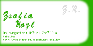 zsofia mozl business card